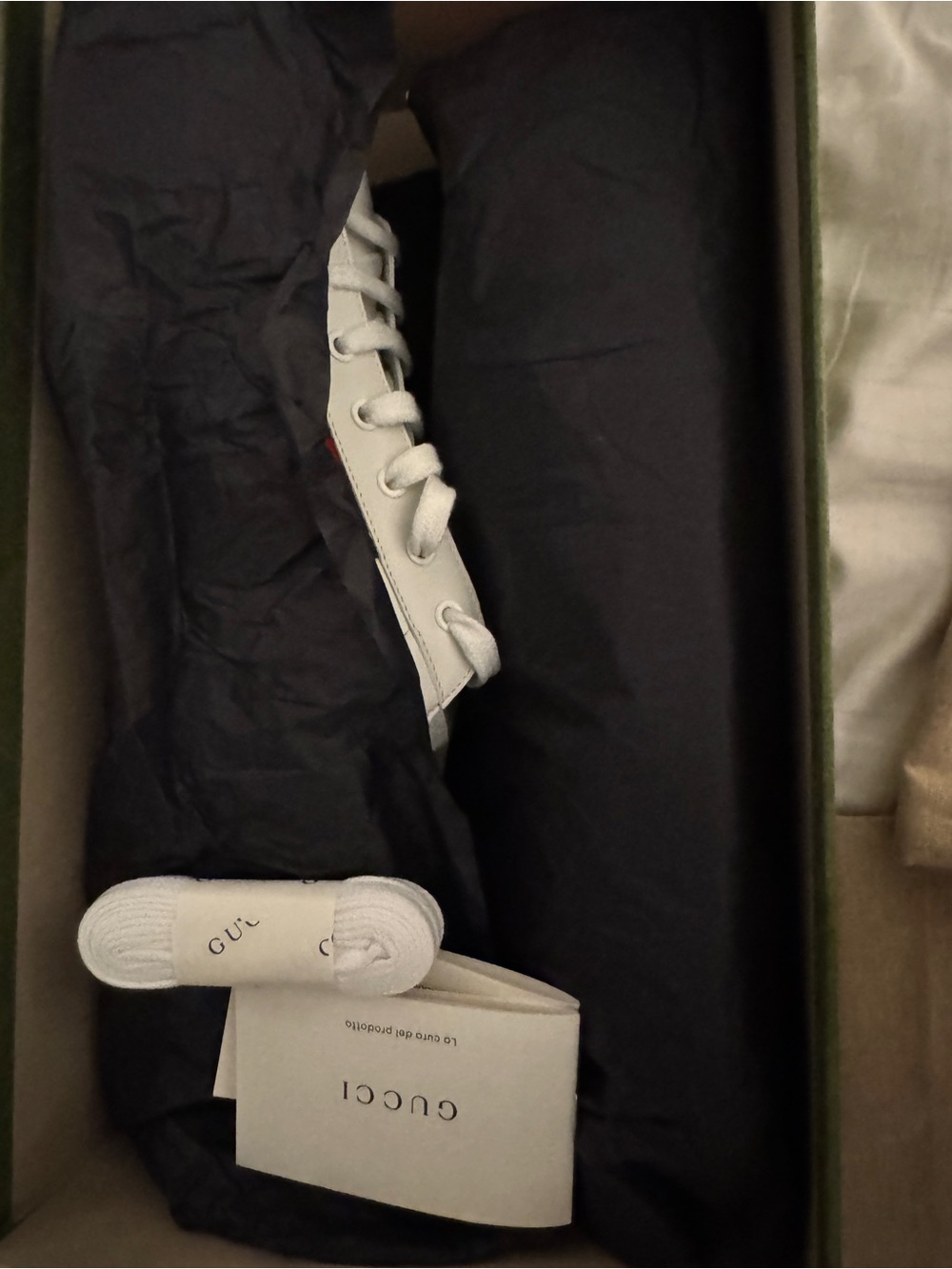 Gucci Ace Kingsnake Sneakers White Leather Size 16.5 Men NWT Rare + Extras - Picture 10 of 14